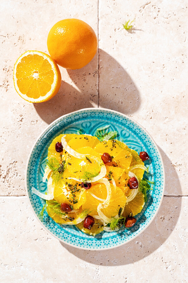 Insalata di arance siciliane con finocchi e olive nere