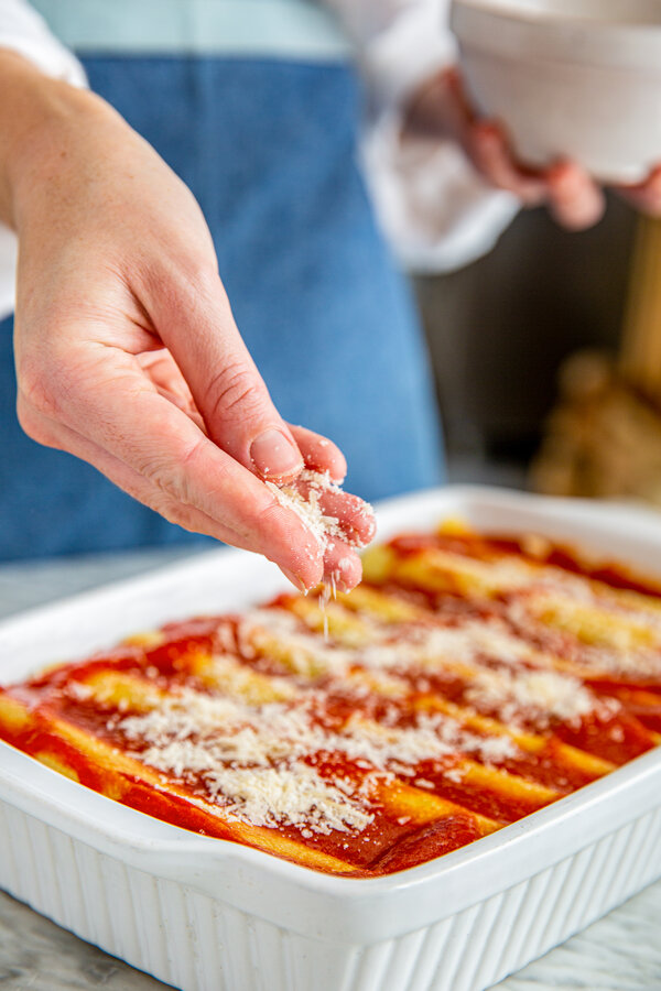 Parmigiano sui cannelloni